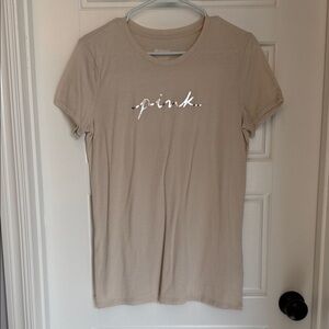 PINK Victoria's Secret Tan Short Sleeve Tee